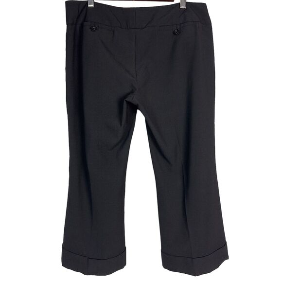 Express Publicist Black Dress Pants Size 10 Wide Leg Cuffed Hem Office Wear - Picture 2 of 9
